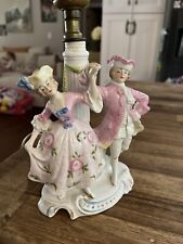 Vintage Porcelain Victorian Couple Lamp Made In Germany See All Photos As Is picture