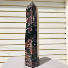 6.82lb  Natural Fireworks Garnet Obelisk Quartz Crystal Wand Point Healing picture