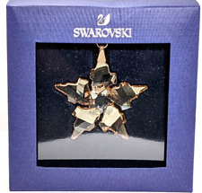 Swarovski 2021 Small Snowflake Christmas ORNAMENT Gold Tone 5583848 Genuine MiB picture