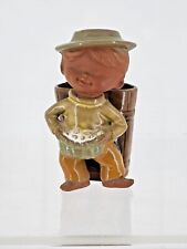 Vintage Red Clay Small Succulent planter Man boy Figure pottery picture