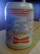 Budweiser Beer Stein KANSAS  GOOD TO KNOW YOU   1991 NUMBERED    picture