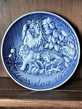 Grande Danica Rough Collie & 3 Puppies Mother's Day Plate 1977 Denmark EC picture