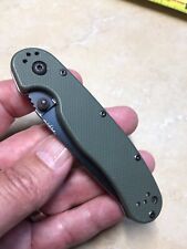 Ontario Rat ll Knife OD Green Nylon Handle D2 Black Drop Point picture