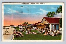 Clearwater Beach FL-Florida, Cabana Colony, Antique, Vintage c1937 Postcard picture