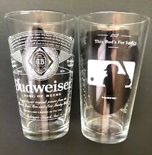 *NEW* BUDWEISER - MLB -  BEER  PINT GLASS (16 ounces) - MAJOR LEAGUE BASEBALL picture