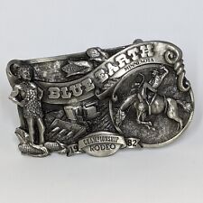 Trophy Rodeo Champion Belt Buckle Bull Rider Riding Blue Earth MN 1982 picture