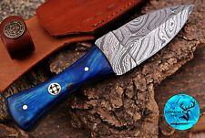 CUSTOM HANDMADE FORGED DAMASCUS STEEL THROWING BOOT KNIFE WOOD HANDLE - 1705 picture