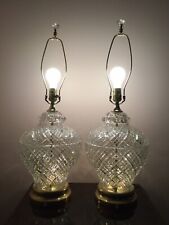 Vintage Crystal Table Lamps~29” tall ~ 13+ Pounds Each picture