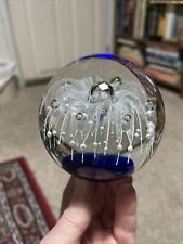 Heavy Art Glass Controlled Bubble Paperweight 3-1/4