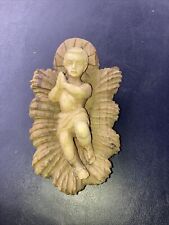 Hand Carved Wooden Baby Jesus 2pc picture