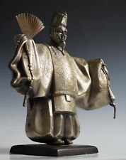 Rare Old Vintage Product Japanese Noh Takaoka Bronze Figure OKINA Dancer Tsushim picture