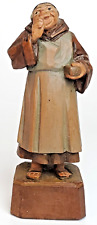 Vintage ANRI Hand Carved Wood Monk Figurine Italy 5