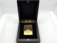 Auth ZIPPO 1989 Limited Edition K18 Gold Front Badge Gold-Plated Lighter w Case picture