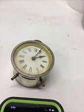 Antique Nickel Peg Leg Ring Top Mantel Clock Working Condition picture