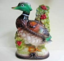 VTG Glazed Ceramic MALLARD DUCK Bird Figurine JAPAN Hand Painted 6.25” Tall picture