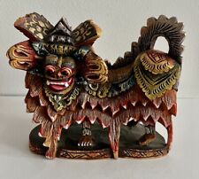 Hand Carved Polychrome Wood Balinese Barong/Panther Statue King of the Spirits picture