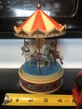 Vintage Horse Carousel Music Box Toy, Clockwork Musical Plays Carousel Waltz picture