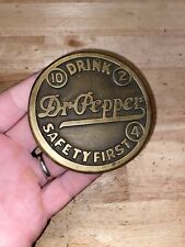 Dr. Pepper Sidewalk Marker Brass Metal Hardscape Decor Patina Soda Collector WOW picture