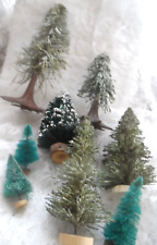 Vintage Christmas Decor - 8 PRE-OWNED ASSORTED  SIZES, BRUSH TREES picture