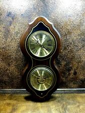 Vintage Bulova Wall Clock & Barometer ~ Made In France ~ 20”x12” picture