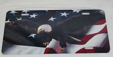 USA American Bald Eagle In Flight Over Flag License Plate 6 X 12 New Aluminum picture