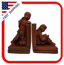 Vintage 1964 Universal Statuary Corp Asian Boy and Girl Bookends picture