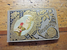 Embossed ANTIQUE EARLY 1900s VICTORIAN AUTOGRAPH KEEPSAKE MEMORY BOOK picture