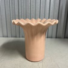 Vintage Haeger 1984 Art Deco Pink Wide Scalloped Rim Flower Vase Wide 8” Rim picture
