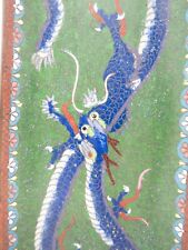 Large Dragon Plate Tray Antique Meiji Japanese Cloisonne Oriental Enamel picture