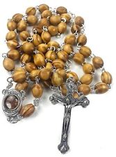 Catholic Rosary Olive Wood Necklace Handmade in Jerusalem Holy Land Prayer Faith picture