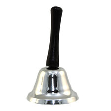  Metal School Bell Handheld Chrome Working Ringing Christmas Bell Silver Tone picture