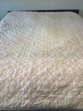 ARTISAN DE LUXE Oatmeal Tan Embroidered Edge INDIA Full Or Queen? Coverlet Quilt picture