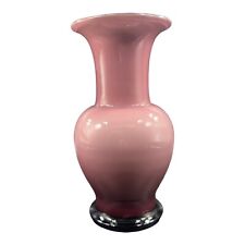 MIKASA For Laslo Art Glass Vase Tall Ombré Purple And Black Glass Vase Japan picture