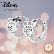 925 Sterling Silver Disney Mickey Earrings Mouse Disneyland Hoop Jewelry picture