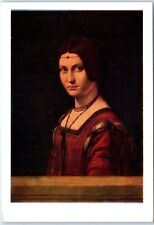 Postcard Portrait presumed to be Lucrezia Crivelli By Da Vinci, Louvre Museum picture