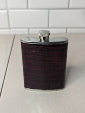 Vintage Comoy's of London Steel 6 oz Leather Wrapped Flask Made England Monogram picture