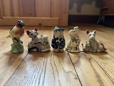 Vintage Japan Ceramic Figures Lot, Bird, Cat, Dog, Pitcher, Kitschy, Trinkets picture