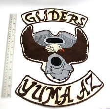 Vintage Gliders Yuma AZ Motorcycle Club Large Jacket Vest Back Patches Set Biker picture