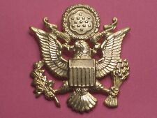 American Eagle Military Gold Toned Metal Army Hat badge Pin HLP E PLURIBUS UNUM picture