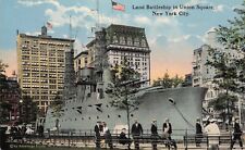 New York City Land Battleship “USS Recruit” Navy Union Square  Postcard ca 1917 picture