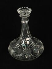 Vintage Heavy Crystal Glass Liquor Whiskey Ship Decanter With Stopper Barware picture