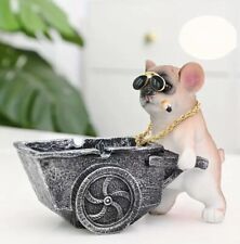 Resin Ashtray, Cute Blonde Dog Gone Gangsta, Collectible, Change Jar, Jewelry picture