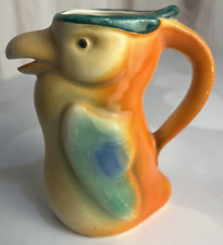 Vintage Ceramic Parrot Bird Cream Pitcher Pottery Made In Cezchoslovakia picture