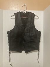 Woman’s Leather Vest Size 38 Small Pink Harley Davidson Patch On Back  picture