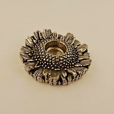 Mini Pewter Sunflower Pewter Candleholder for chime candles or cone incense picture
