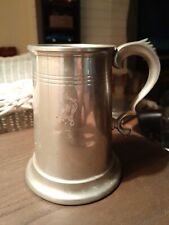 Jostens Pewter Tankard Mug/Cup Clear Bottom - Mercury God Logo. Made in England  picture