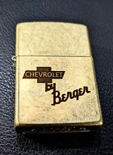 Chevrolet By Berger Classic Mucle Car Dealer Brass Zippo HTF Retro Nice  picture