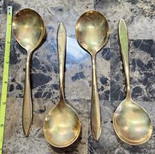 LOT OF 4 DIRILYTE / DIRIGOLD c1937-86 REGAL ICED CREAM SOUP SPOONS 🥣 picture
