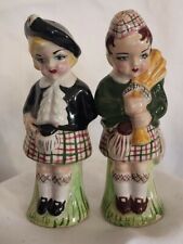 Antique Irish Boy And Girl Salt and Pepper Shakers By Edna Lott picture