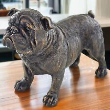 Realistic Bulldog Figurine Dog Sculpture Lifelike Pet Statue Canine Home Decor picture